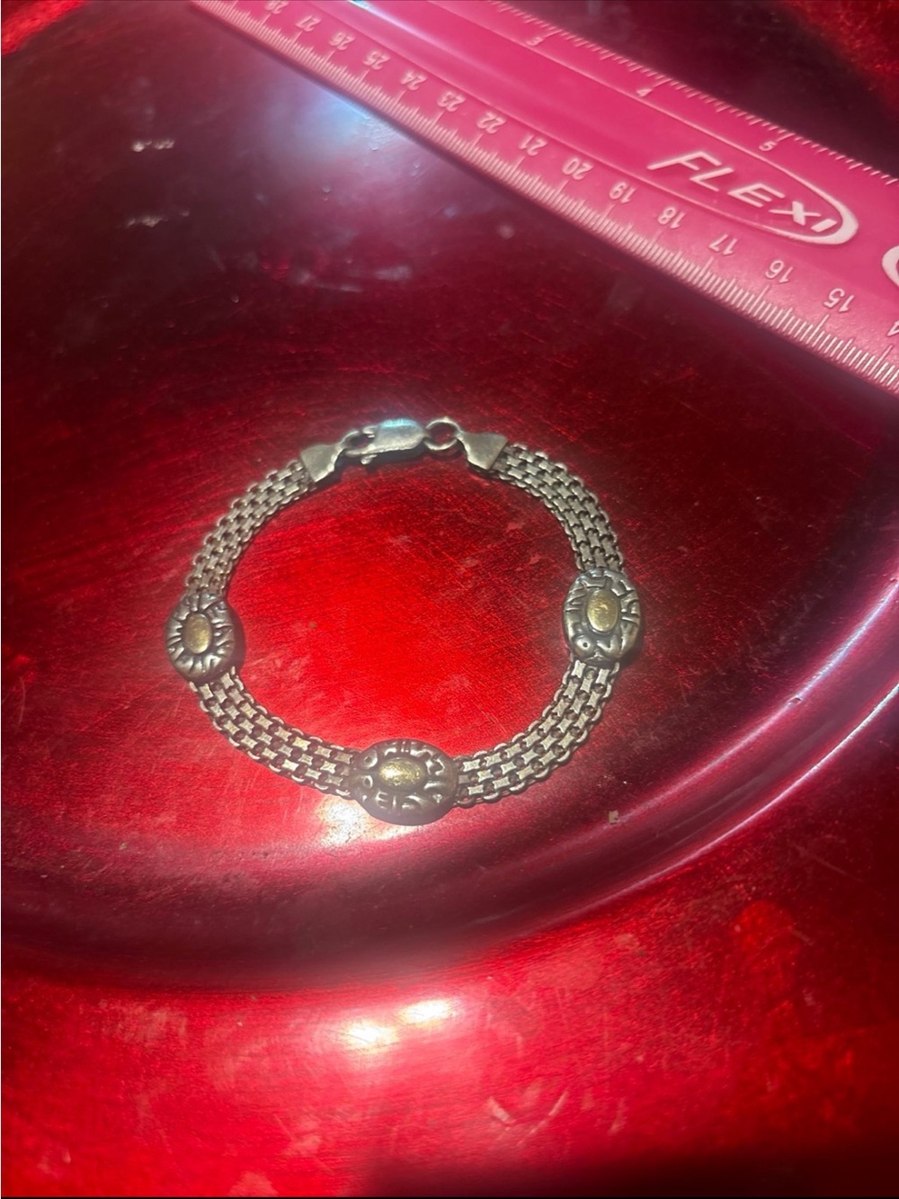 Sterling silver two tone bracelet